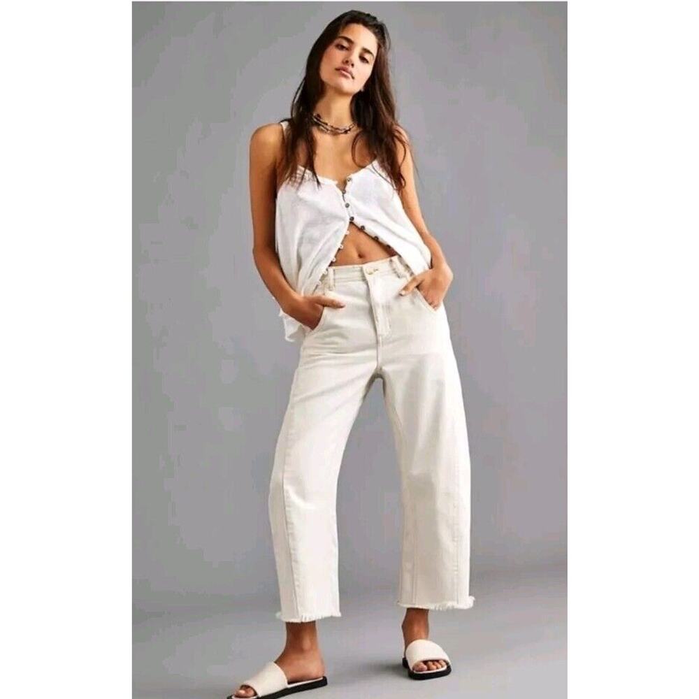 We The Free White Straight Leg Jeans